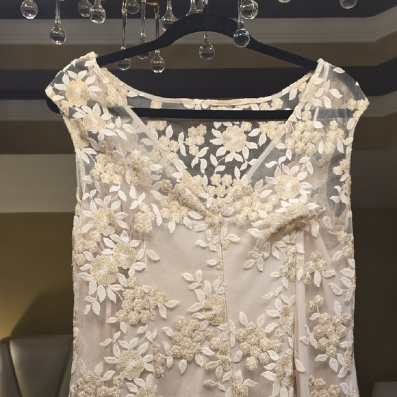Ralph Lauren Cream and Gold Floral Mini Dress - Picture 6 of 15